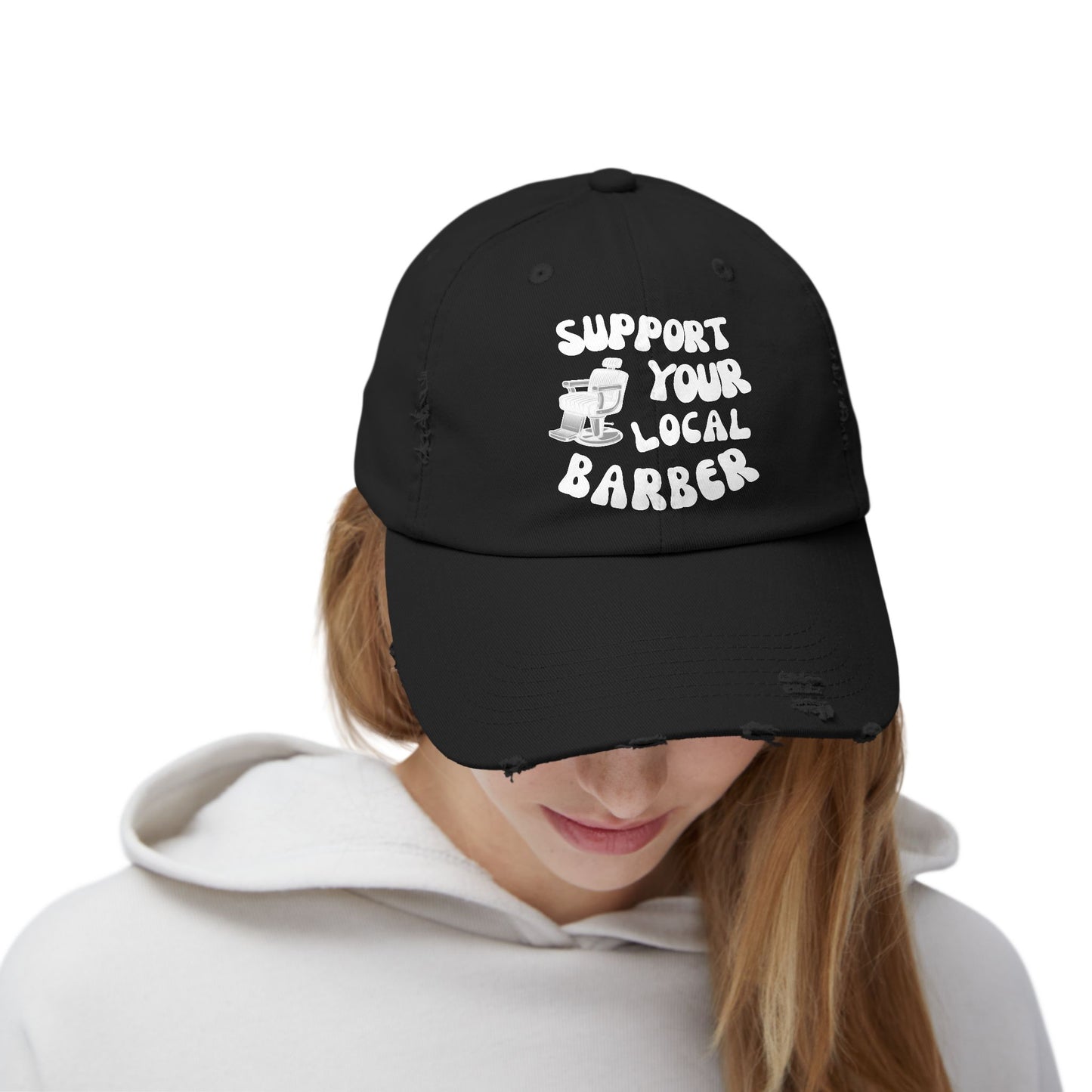 Support Your Local Barber - Distressed Dad Hat