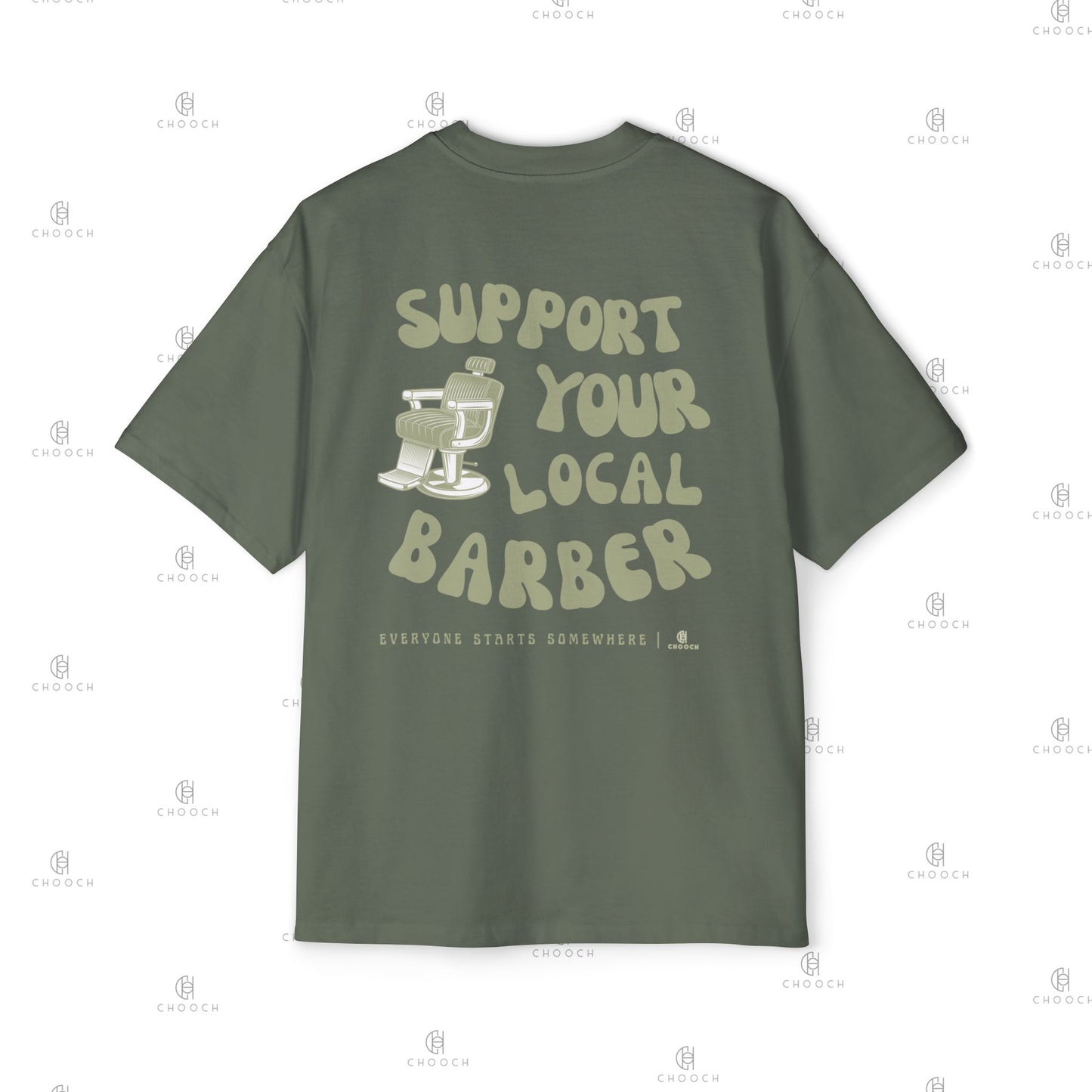 Support Your Local Barber - Oversized Fit T-Shirt - Heavy Cotton