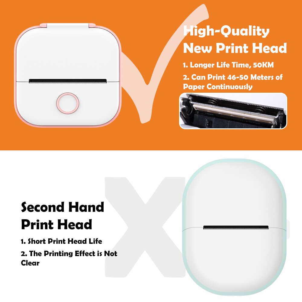 Thermal Pocket Printer - Bluetooth Compatible (NO INK)