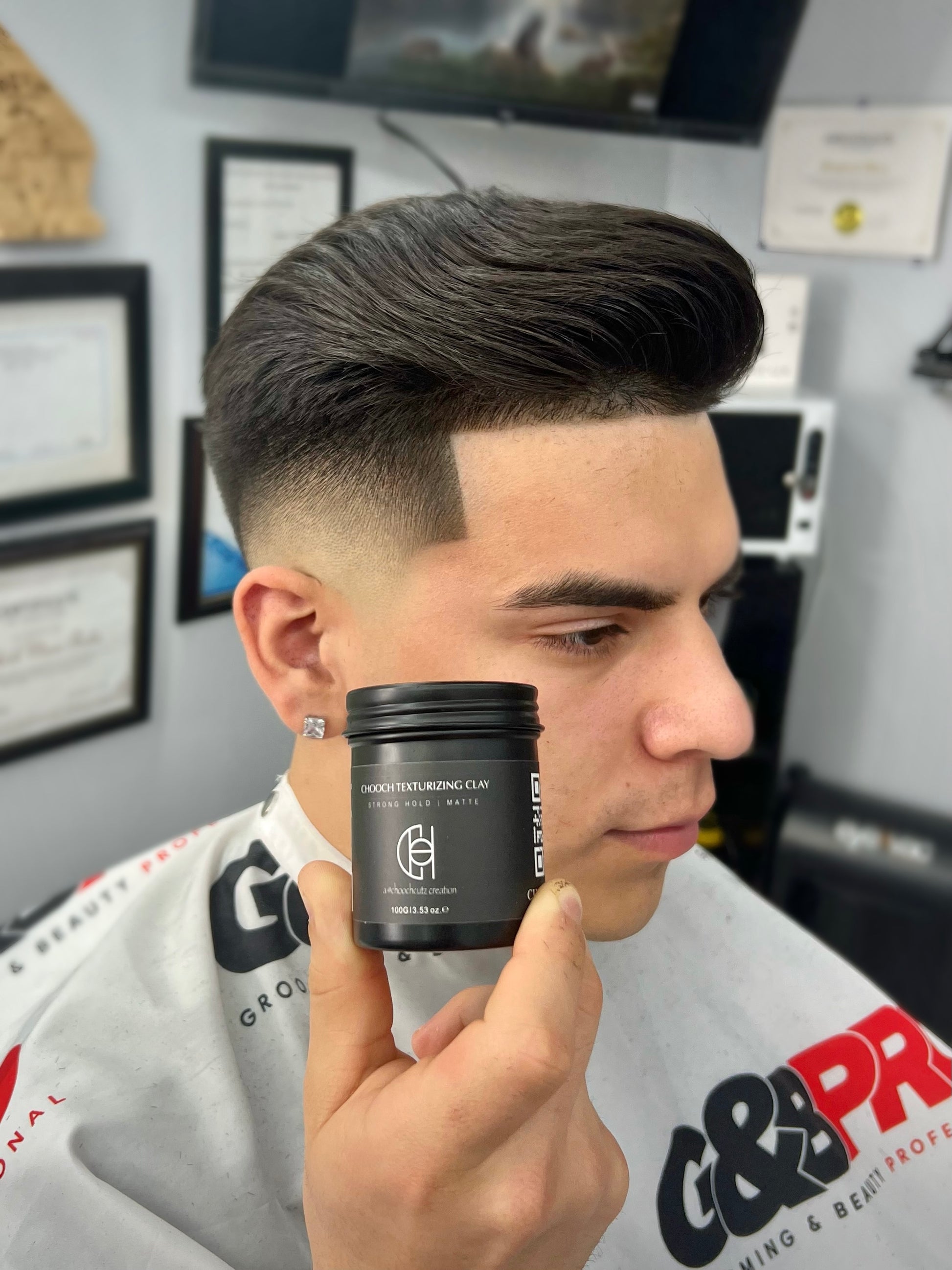 Mid Fade Haircut Combover Styled With Chooch Hair Clay