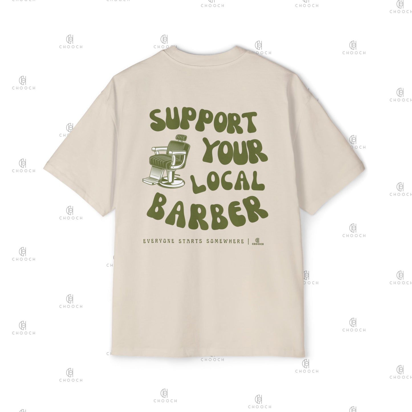 Support Your Local Barber - Oversized Fit T-Shirt - Heavy Cotton