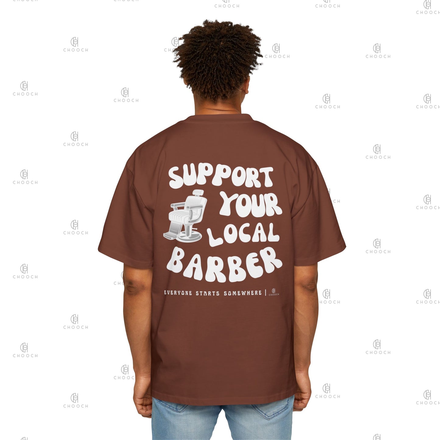 Support Your Local Barber - Oversized Fit T-Shirt - Heavy Cotton