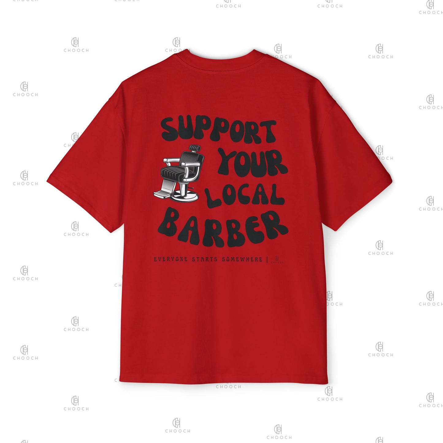 Support Your Local Barber - Oversized Fit T-Shirt - Heavy Cotton