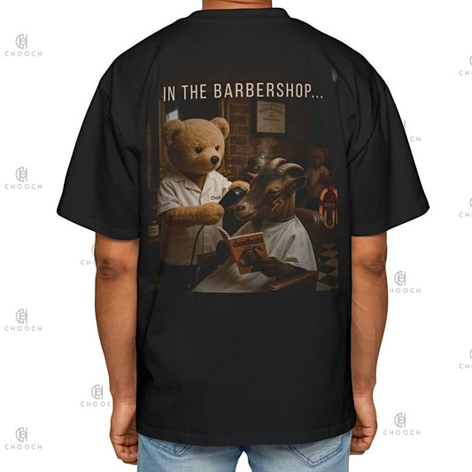 Teddy Bear x Goat Fade Oversized Tee – Vintage Barbershop Graphic Shirt | Choochcutz Exclusive